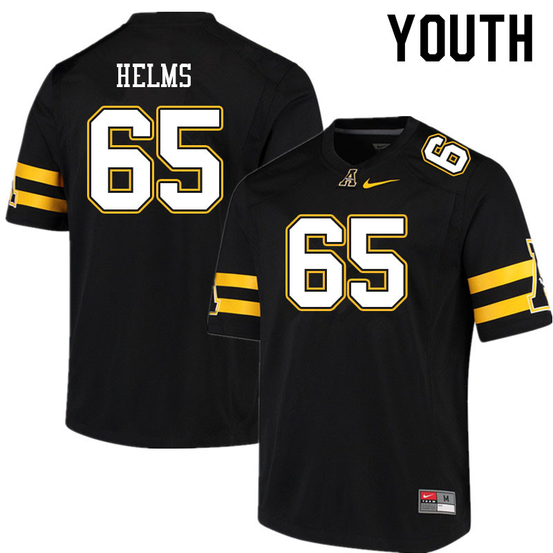 Youth #65 Isaiah Helms Appalachian State Mountaineers College Football Jerseys Sale-Black